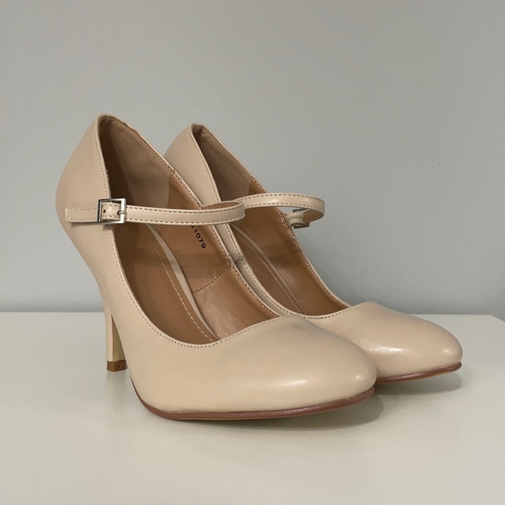 JG Nude Heels with Ankle Strap